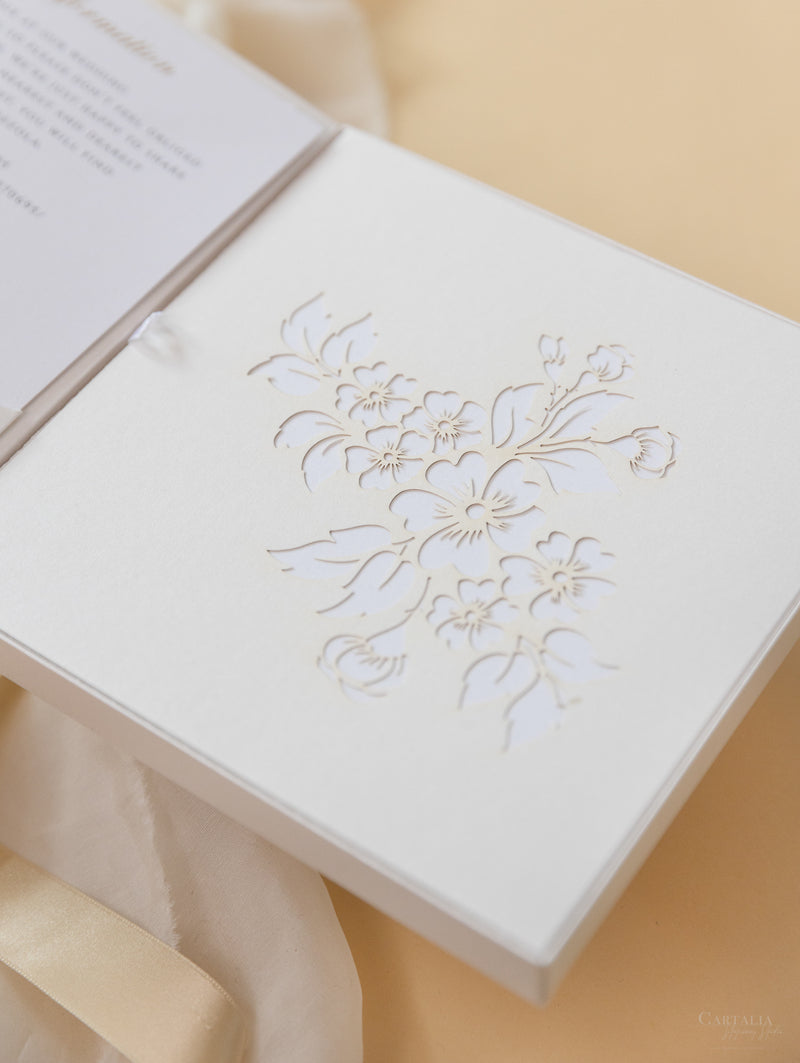 Invitaciones de boda para el lugar de Grantley Hall | Caja a medida de alta costura | Comisión personalizada S&amp;W