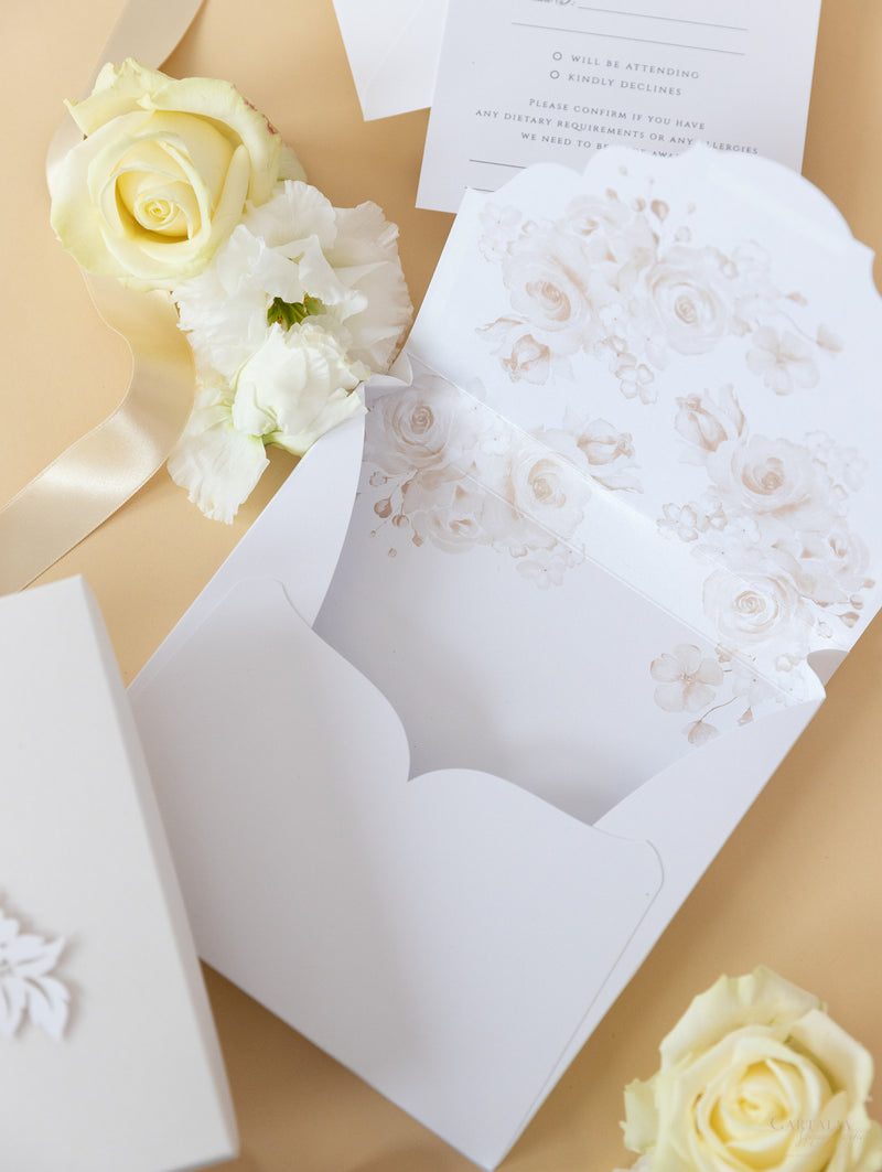 Invitaciones de boda para el lugar de Grantley Hall | Caja a medida de alta costura | Comisión personalizada S&amp;W
