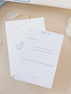 Custom Wedding Venue Illustration |  Foiled Venue Invitation Pocket Suite with Dusty Blue & Gold Foil Touches