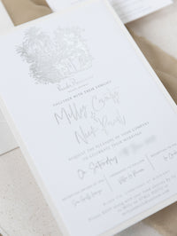 Classic Venue Invitation with Silver Foil | Bespoke Commission M&N