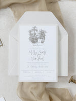 Classic Venue Invitation with Silver Foil | Bespoke Commission M&N