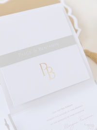 Villa Valentini Bonaparte | Ornamental Gate Foiled Venue Wedding Invitation | Bespoke Commission P&B