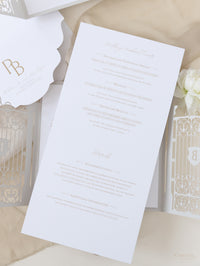 Villa Valentini Bonaparte | Invitación de boda frustrada con puerta ornamental | Comisión personalizada P&amp;B