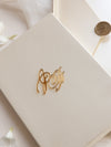 Luxury Boxed Wedding Invitation Pocket Envelope & Wax Seal and Modern Mirror Gold Plexi Wedding Invitation with Rsvp & Menu Options