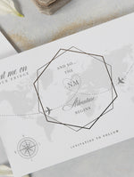 Silver Mirror Luggage Tag Magnet Save The Date Card