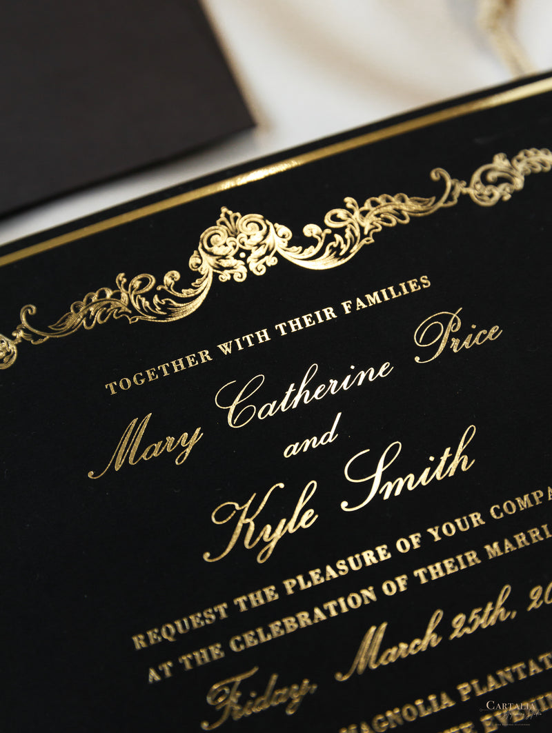 20 Thank You very much - Black Card Stock with Gold Foil Embossed