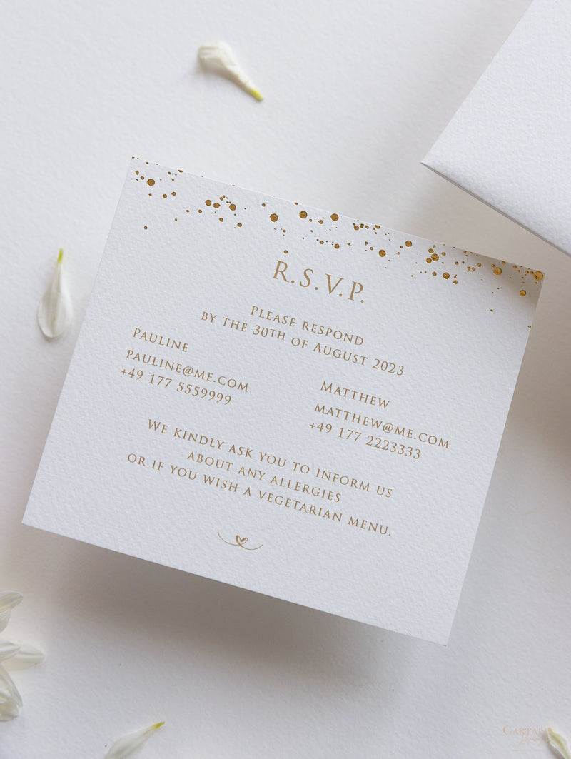 Blush Pink Foil Pressed Pocketfold Envelopes