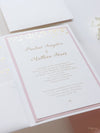 Luxury Royal Gold Foil Confetti Dotted Blush Pink Pocket fold Wedding Invitation Suite