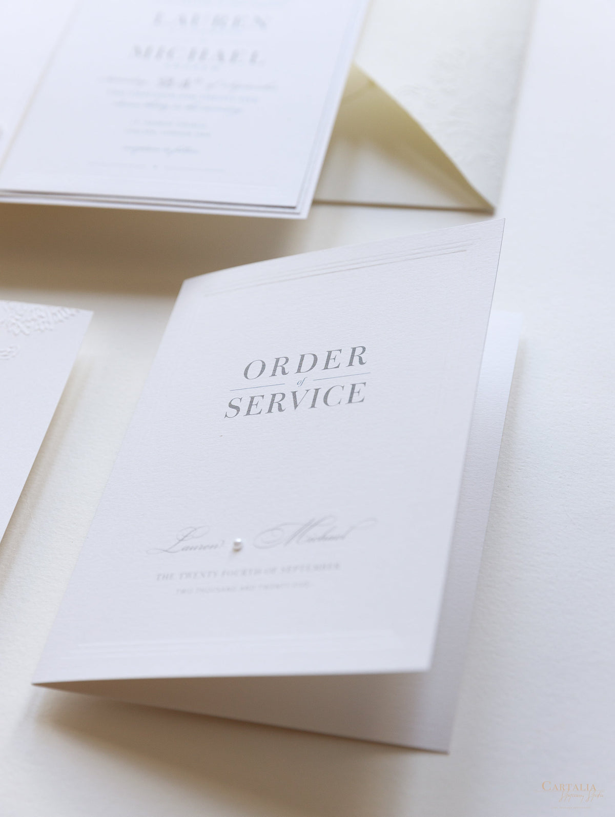 Luxury Pearl Pocket matching Order of Service