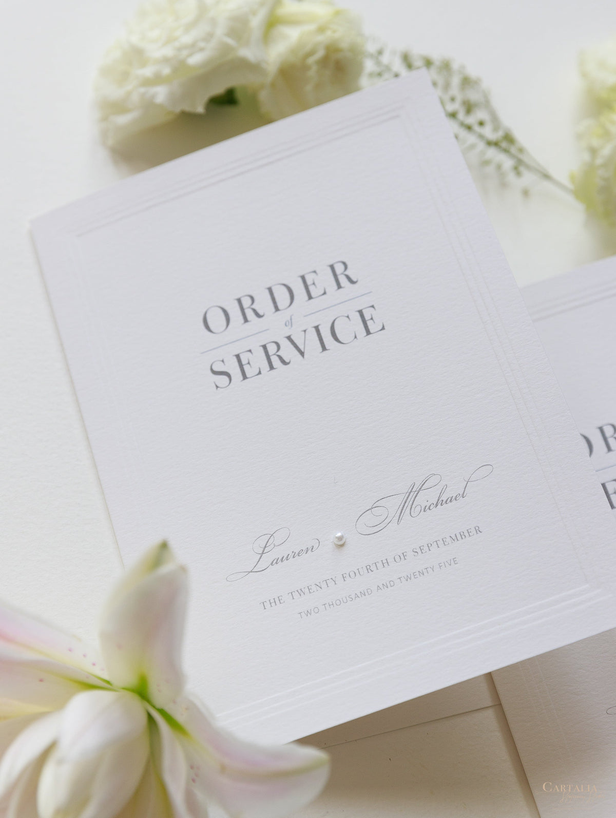 Luxury Pearl Pocket matching Order of Service