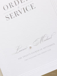 Luxury Pearl Pocket matching Order of Service