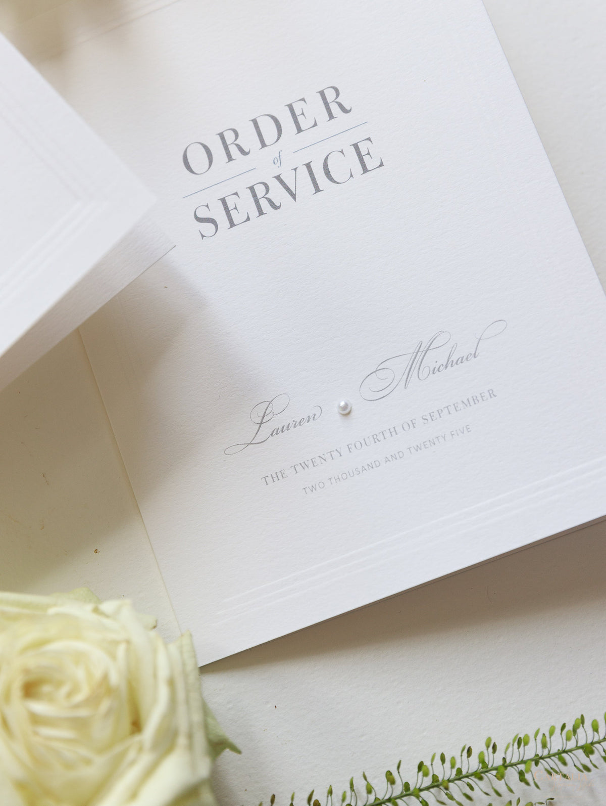 Luxury Pearl Pocket matching Order of Service