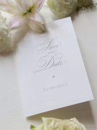 Luxury Pearl Embossed Save the Date