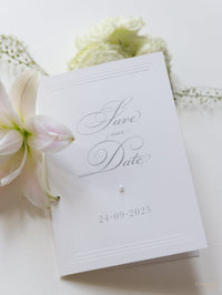 Luxury Pearl Embossed Save the Date