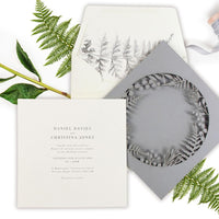 Fern Circle Intricate Foliage & Flowers Laser Cut Pocket Design with Watercolours.