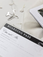 Black Luxury Passport Wedding Invitation Suite with Silver Glitter & Real Silver Foil