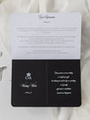 Black Luxury Passport Wedding Invitation Suite with Silver Glitter & Real Silver Foil