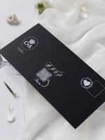 Black Luxury Passport Wedding Invitation Suite with Silver Glitter & Real Silver Foil