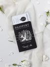 Black Luxury Passport Wedding Invitation Suite with Silver Glitter & Real Silver Foil