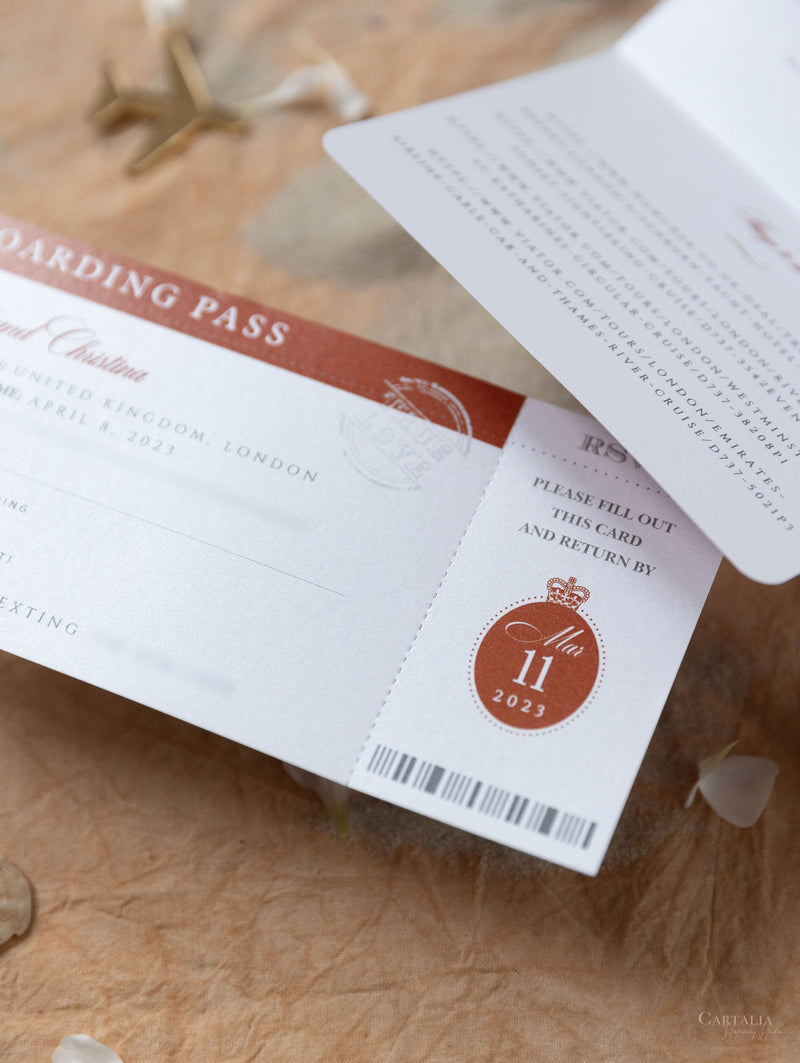 Kraft Paper Invite for Wedding + Envelopes - Aesthetic Journeys Designs