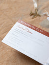 Burnt Orange Passport Wedding Invitation - Luxury Engraved Plane in Gold Plexi Passport & Copper Foil Destination Wedding