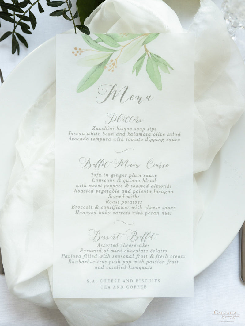 Parchment Menu Paper