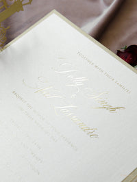 Romantic Ornamental Gate Laser Cut Wedding Invitation Set with RSVP and Personalised Belly Band