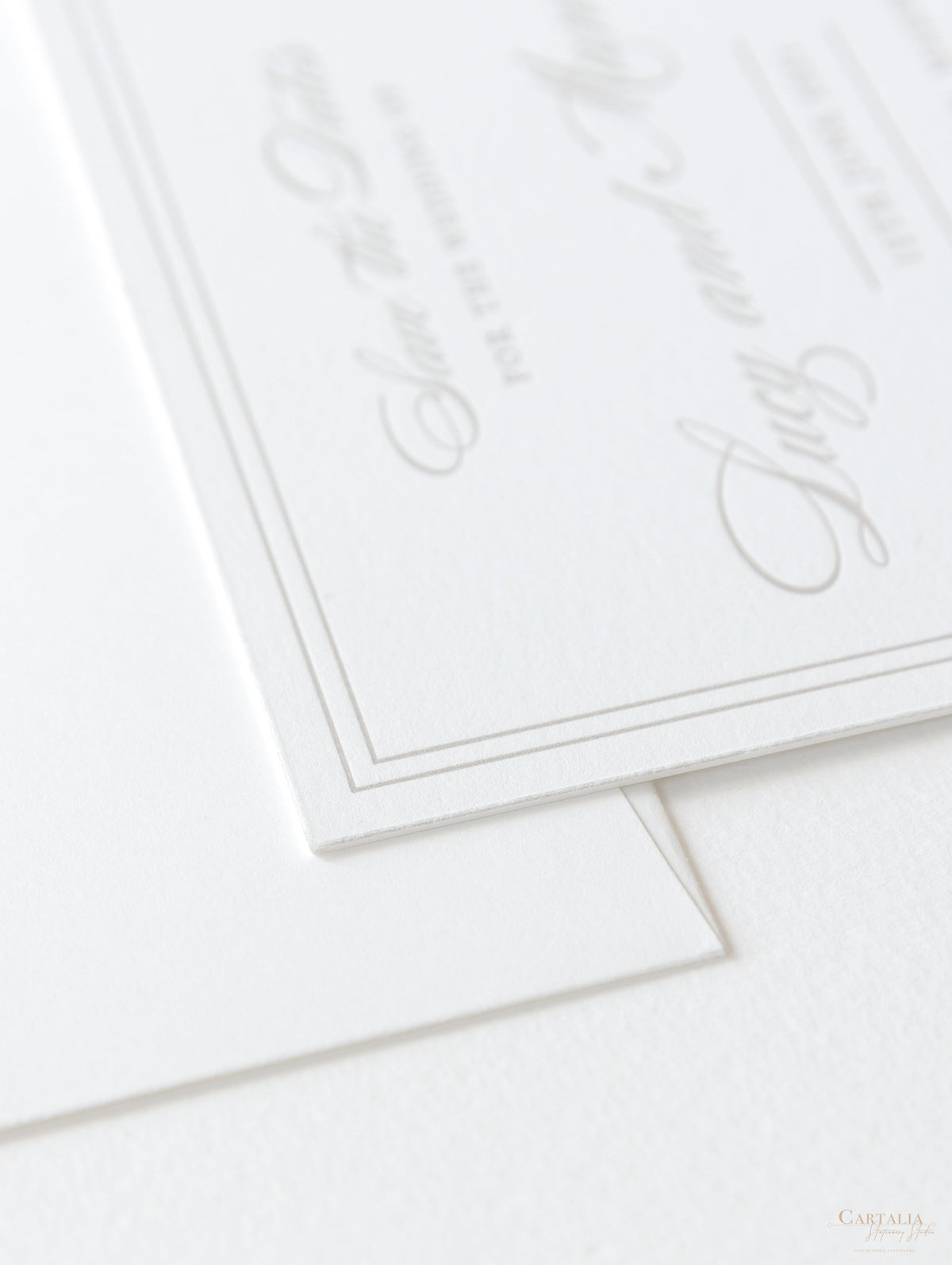 Square Ivory Luxury 710gsm Letterpress Save the Date Card