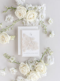 Intricate Laser Cut Rose Detail Evening Invitation