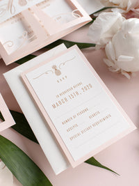 Palm Tree RSVP,  Laser Cut Tropical Destination Invitation