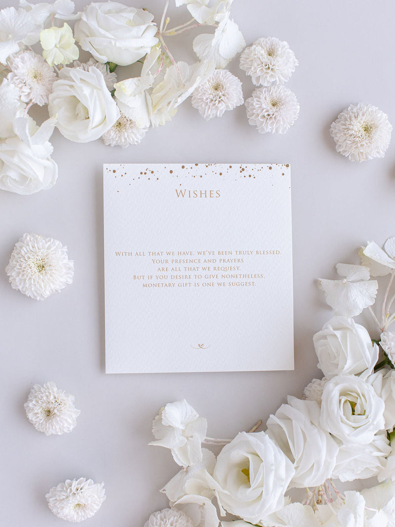 Luxury Royal Gold Foil Confetti Dotted Gold and White Pocket fold