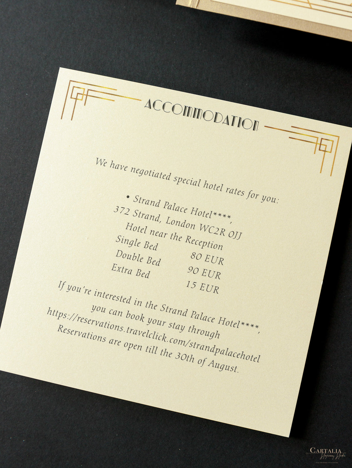 Suite de invitación de boda Art Deco cortada con láser Great Gatsby, cortada con láser, con bolsillo y 3 niveles: información para huéspedes, viajes y tarjeta de confirmación de asistencia