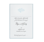 Blue Satin Classic Wedding Reply Card, Rsvp