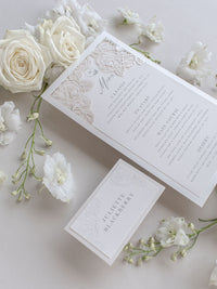 Intricate Laser Cut Rose Detail Menu