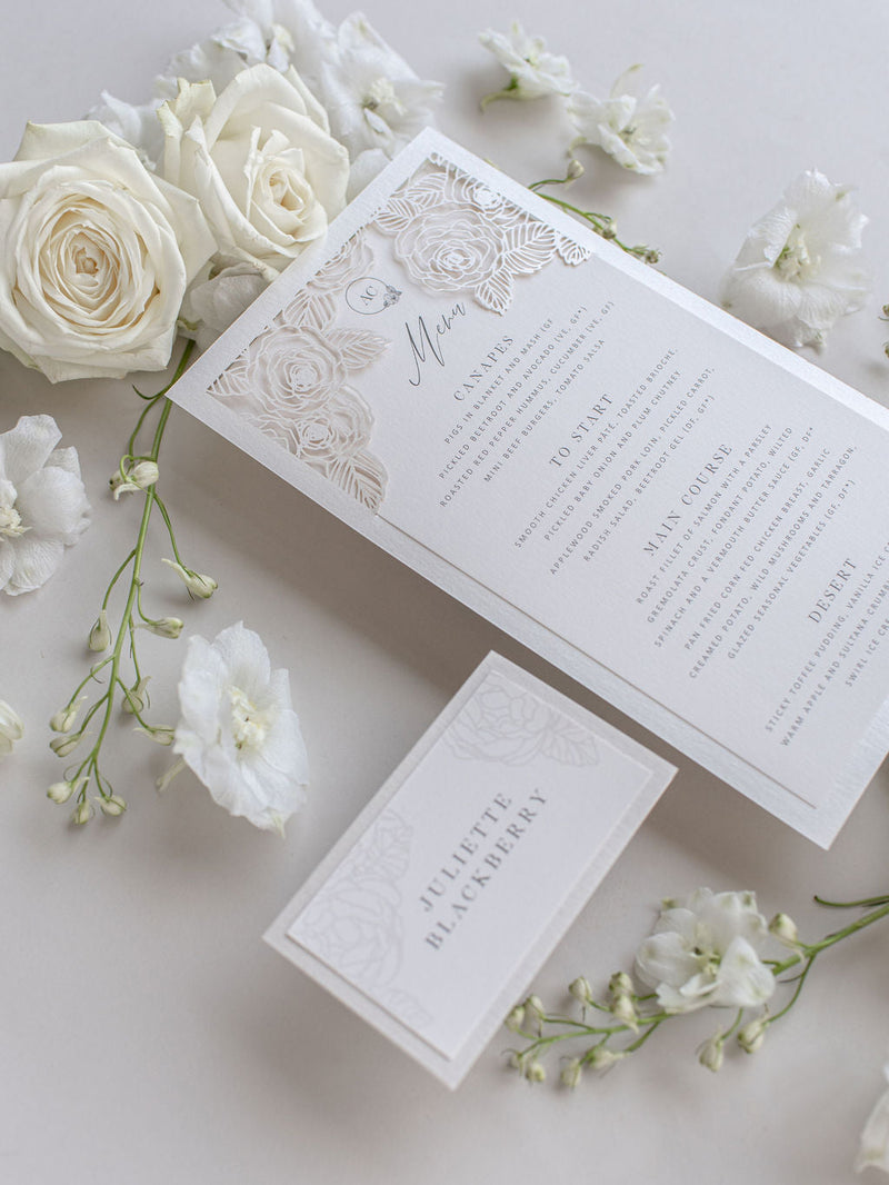 Intricate Rose Detail Place card