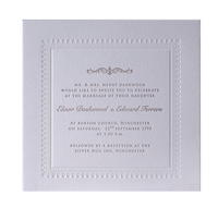 Debossed 710gsm Luxury Letterpress Elegant Evening Invitation