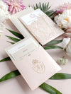Luxury Tropicana A Palm Tree Wrap Laser Cut Leaves with Rsvp + Reception Suite Invitation