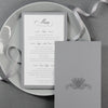 Luxury 600 gsm Menu with Monogram matching to Letterpress Open Folder Pocket