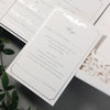 Luxury Siver Foil pocket fold suite for Wedding Day, Rsvp, Info Card Invitation Suite with Laser Cut pocket, Calligraphy Script