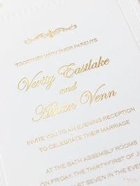 Debossed Embossed 710gsm Luxury Foiled  Elegant Day Invitation