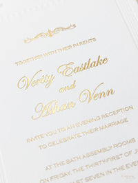 Debossed Embossed 710gsm Luxury Foiled  Elegant Day Invitation