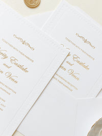 Debossed Embossed 710gsm Luxury Foiled  Elegant Day Invitation