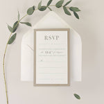 White Lace and Sand Tiered Invitation Set with RSVP
