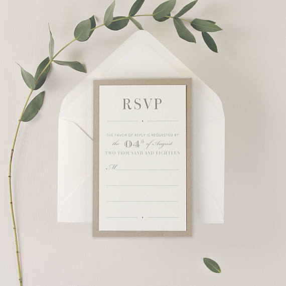 White Lace and Sand Tiered Invitation Set with RSVP