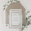 White Lace and Sand Tiered Invitation Set with RSVP