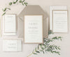 White Lace and Sand Tiered Invitation Set with RSVP