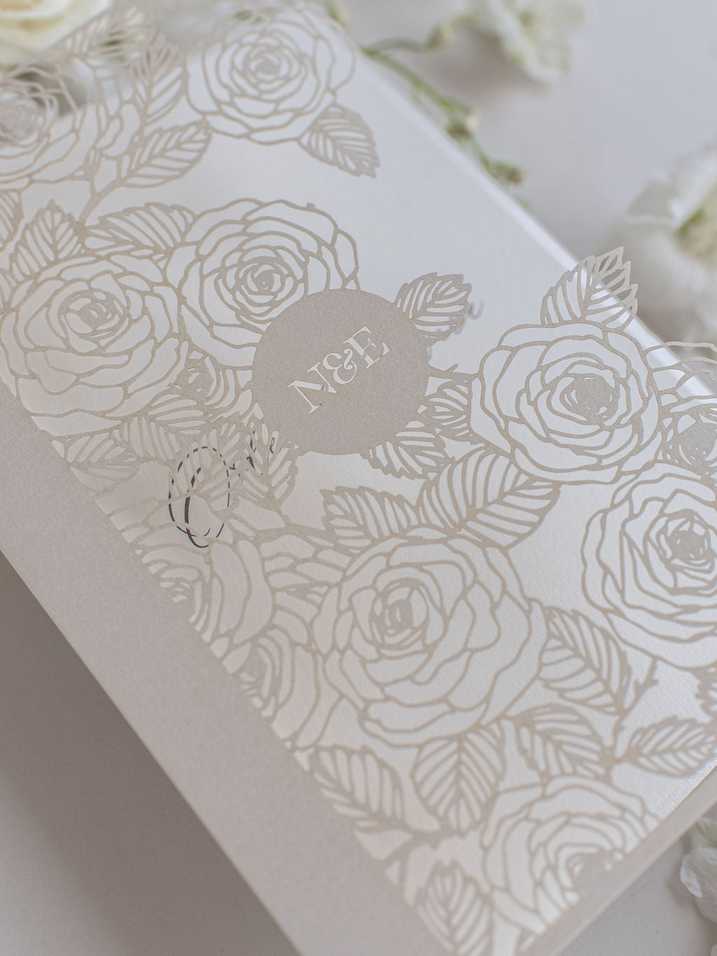 Intricate Laser Cut Rose Detail Order of Service