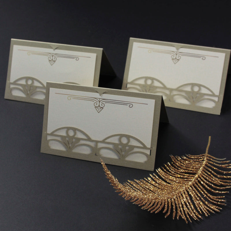 Golden Hollywood Lasercut Art Deco Great Gatsby Laser Cut Place Card
