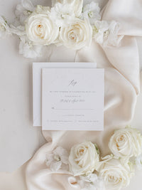 Roses Quartz Laser Cut Pocket Folder with RSVP Card