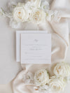 Roses Quartz Laser Cut Pocket Folder with Rsvp Card